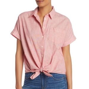 Madewell 100% Cotton Crop Button Top